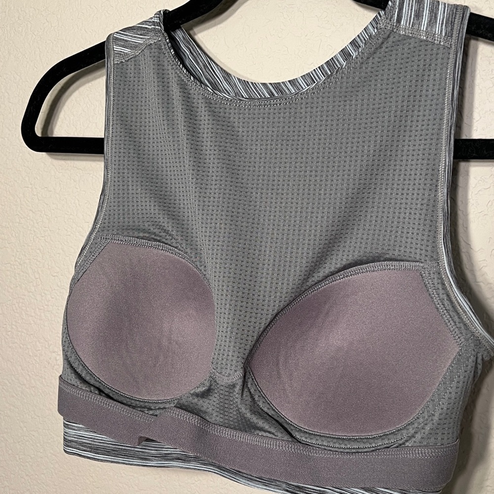 Prana | Lupita Crop Bra Top Yoga Workout Gray Open Back Sports Women Small - Picture 9 of 12